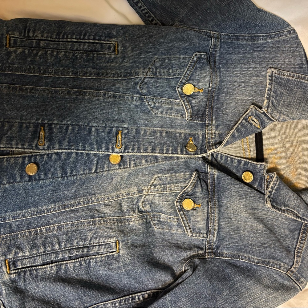 Michael Kors Blue Denim Jacket with Gold Buttons